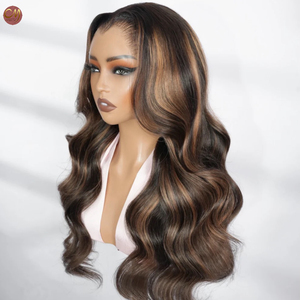 Peluca de <span class=keywords><strong>Cabello</strong></span> Humano 100% Virgen <span class=keywords><strong>con</strong></span> Ondas Marrones, Encaje Frontal HD Transparente, Pre-Desplumada, Densidad 200, para Salón - Product Image 3