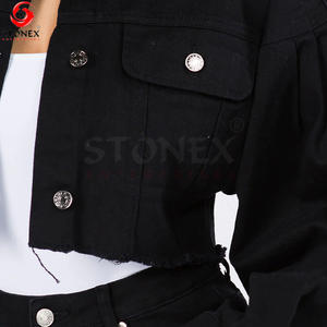 กางเกงยีนส์และแจ็กเก็ต2ชิ้นสำหรับผู้หญิงกางเกงยีนส์แฟชั่นสีฟ้าและเสื้อแจ็กเก็ต - Product Image 2