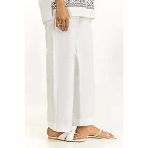 Conjunto Casual de Dos Piezas para Mujer, en Algodón Blanco con Bordado, para Primavera/Verano, Corte Holgado, con Tela Acanalada, Talla XS - Product Image 4