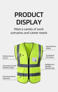 Chaleco Reflectante de Seguridad Vial para Trabajo de Construcción, Chaqueta Reflectante de Trabajo de Motocicleta de Alta Visibilidad con Bolsillo - Product Image 4