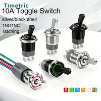 Interrupteur à bouton-poussoir rond étanche en acier inoxydable de 16 mm, à verrouillage marche/arrêt sans LED