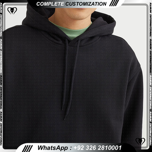 Sweat-shirt en coton épais surdimensionné de luxe 400gsm Logo personnalisé Sweat à capuche en éponge française pour hommes Hiver 460 Gsm Hoodie - Product Image 4