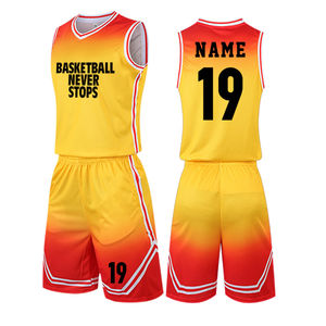 Uniforme de basket-ball de haute qualité à séchage rapide pour hommes, design unique personnalisé, vêtements de sport grande taille, ensembles imprimés respirants, vente en gros - Product Image 2