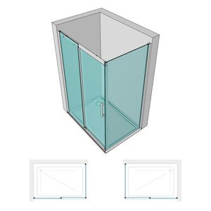 Gelsomino SPF006 8mm porta doccia ad angolo in vetro trasparente con funzione scorrevole dimensioni regolabili 70X100X200h" - Product Image 3