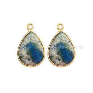 12x16mm K2 Jasper Piedra preciosa Natural Briolette Forma de pera 925 Bisel de plata esterlina Ajuste Collares Encantos Colgantes finos Encantos - Product Image 5