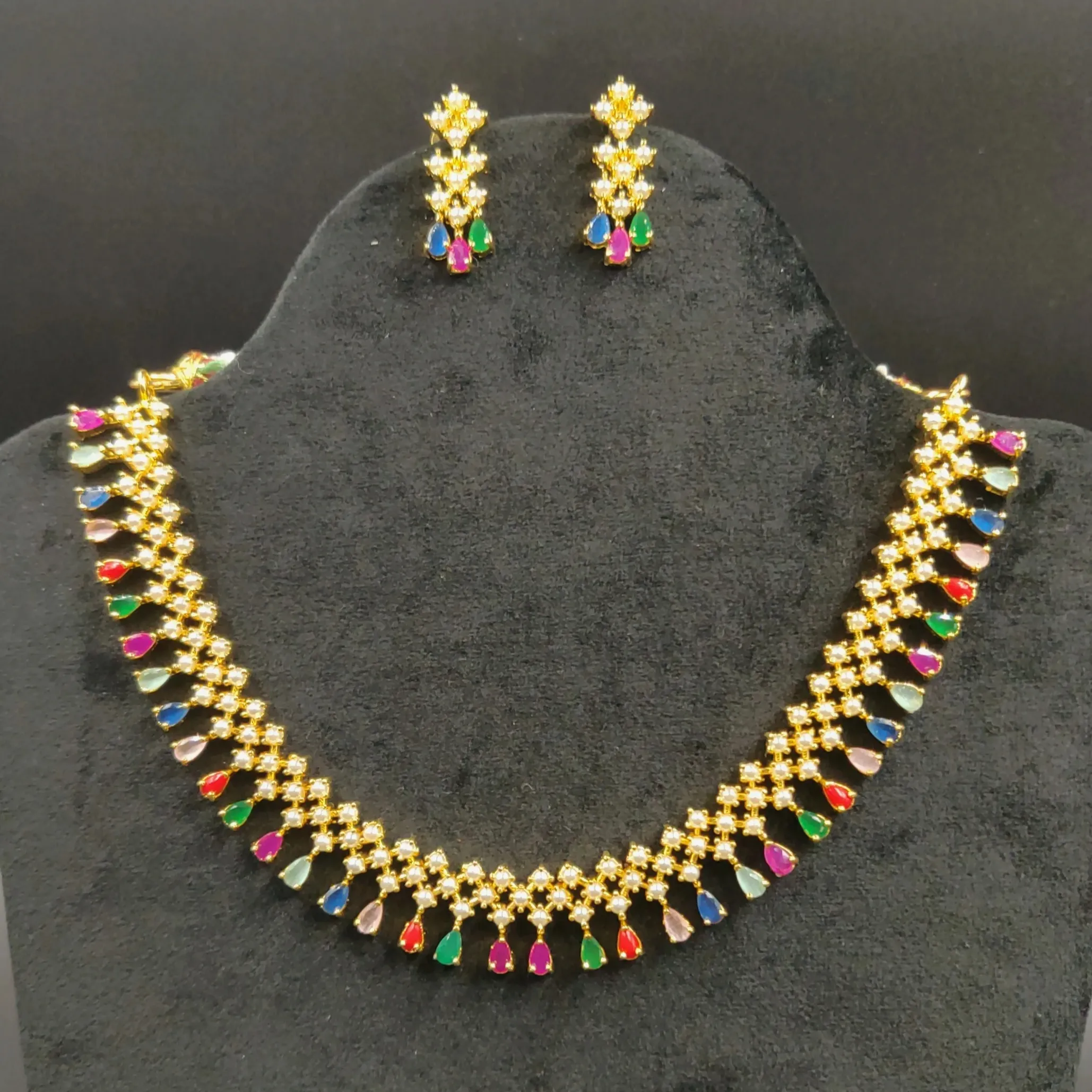Индийский Традиционный Элегантный набор украшений из латуни Jaal Puwai, жемчужное ожерелье, серьги, имитация модных свадебных подарков, оптовая продажа