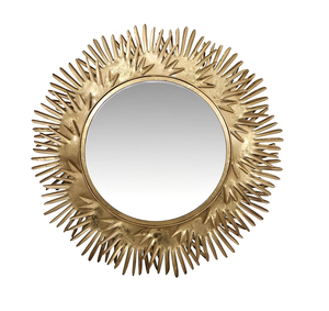 Miroir mural rond en métal décoratif avec cadre en métal tournesol, design unique, forme moderne, miroir mural en gros - Product Image 5