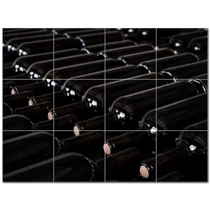 Carreau de Céramique de Vin Mural PT501201 24 \ "W X 18 \" H Ensemble de 12 6x6 Sur Porte Supports - Product Image 1