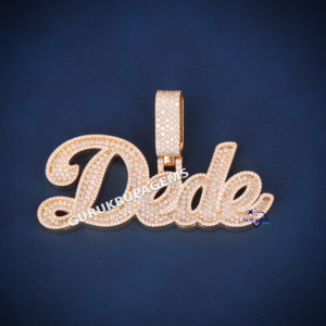 Hip Hop Bling Rapper Style 925 Sterling Silver Round Cut Moissanite Custom <b>Name</b> Letter <b>Necklace</b> Diamond <b>Pendants</b> For Men - Product Image 1