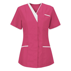 Chemises de gommage d'été décontractées de meilleure qualité pour femmes Design haut de gamme tenue d'allaitement d'hôpital médical tissu de toile de Offre Spéciale OEM direct - Product Image 5