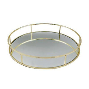 Ensemble de 3 plateaux de rangement en verre avec cadre en métal doré carré moderne en gros, organisateur de bijoux et de parfums décoratif pour la décoration de la maison - Product Image 3