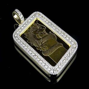 Pendentif Dragon Doré de Luxe avec Cadre en Moissanite Glacée de 12 Carats, Bijou Hip Hop en Argent Sterling Premium, Breloque Tendance Unisexe - Product Image 5