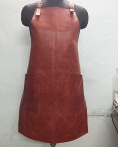 100% Genuine <b>Leather</b> Natural Stripes <b>Aprons</b> Full Length Adjustable Pure <b>Leather</b> <b>Aprons</b> for Cooking Women and Men Use Sustainable - Product Image 1