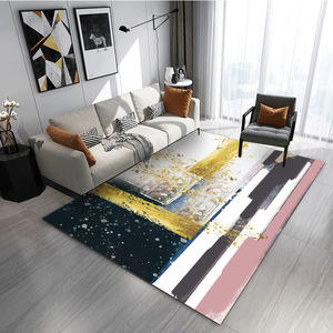 Tapis de sol en polaire cristalline de luxe, extra large, motif abstrait personnalisé, tapis moderne avec support antidérapant pour la maison, pour suite parentale - Product Image 1