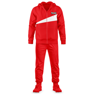 Conjunto Deportivo de Invierno para Hombre, Color Rojo, Estilo Urbano, Chaqueta con Capucha y Cremallera, Pantalones Jogger, Suministro de Fábrica OEM ODM, Tenzo Intl Wholesale - Product Image 3