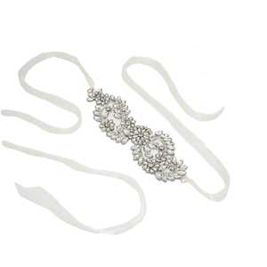 บริดเดลลา BS231 สายคาดเอวงานแต่งงานแบบปรับได้ ประดับคริสตัล ผ้าออร์แกนซ่า สีไอวอรี่ สำหรับงานพิธีการ - Product Image 2