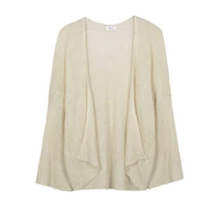 Womens Oversized Puff Sleeve Thin Lightweight Open Front Knit <b>Cardigan</b> <b>Sweater</b> Casual Beach Cover Bohemian Loose Fit Vacation - Product Image 4