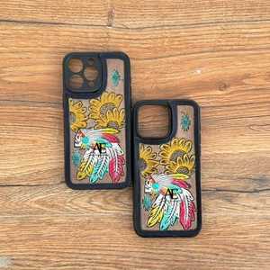 New Handmade Stylish <b>Tooled</b> <b>Leather</b> Phone Case Personalized Vintage Luxury High Quality <b>Tooled</b> Floral Case for IPhone 15 Pro Max - Product Image 1