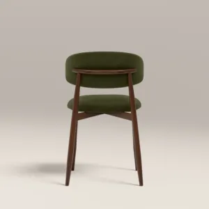 OLIVE GREEN & WALNUT WALNUT & BLUSH HALSTON DINING <b>CHAIR</b> - Product Image 3