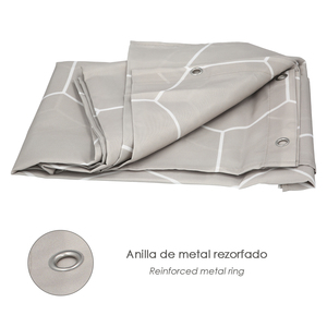 Tenda da doccia beige con forme geometriche 180x200 cm. Impermeabile - Product Image 4