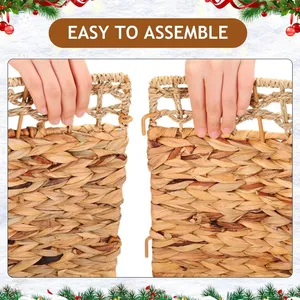 Agua Jacinto algas marinas árbol de Navidad Collar tejido hecho a mano árbol falda rústica granja vacaciones decoración Base cubierta - Product Image 6
