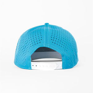 Performance Perforated 5-Panel <b>Waterproof</b> Golf Baseball <b>Cap</b> Sporty Unisex Snapback with Custom Logo Canvas Polyester - Product Image 6