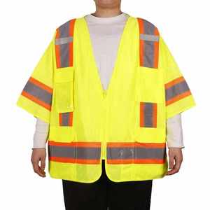 Veste de travail de sécurité réfléchissante pour l'entretien de la construction de routes et le contrôle du trafic - Product Image 1