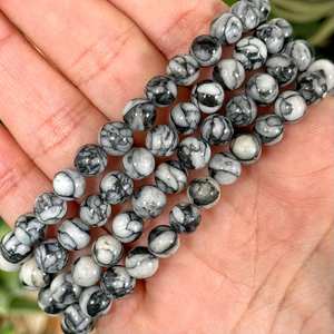 Pinolita de pulsera de cuentas raras para corona y Chakra Raíz para regalo de compromiso de conexión espiritual - Product Image 3