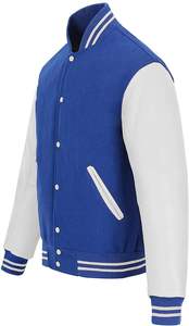 Veste de Baseball en Toile de Haute Qualité, Manteau d'Hiver en Laine et Cuir, Col à Capuche Directement pour Homme, Unisexe - Product Image 2