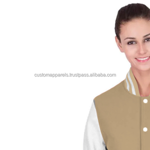 Quilted Cotton Varsity <b>Jacket</b> for Women <b>with</b> Custom Logo Embroidery and Breathable <b>Fleece</b> <b>Lining</b> - Product Image 5