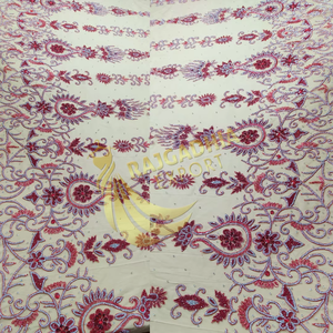 Tissu en dentelle brodée 3D de luxe, matériau de qualité supérieure pour robe de soirée, robe de mariée, tissu en gros - Product Image 5