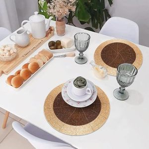 Handcrafted <b>Round</b> Beaded <b>Placemats</b> for Dining Table Wedding Christmas Decoration Family Gathering Parties - Product Image 5