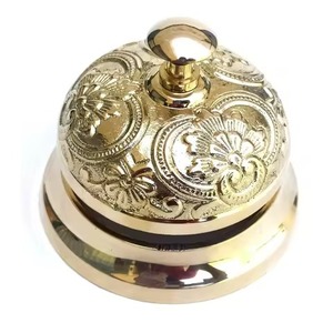 Sonnette de bureau en laiton finition argentée, sonnette de bureau personnalisée en métal, sonnette d'appel pour réception, utilisée dans les hôtels, restaurants, cafés, service - Product Image 6