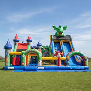 Castillo Inflable Gigante con Tobogán y Obstáculos <span class=keywords><strong>de</strong></span> Dragón, Casa <span class=keywords><strong>de</strong></span> Brinco para Niños, Ideal para Parques <span class=keywords><strong>de</strong></span> Diversiones - Product Image 1