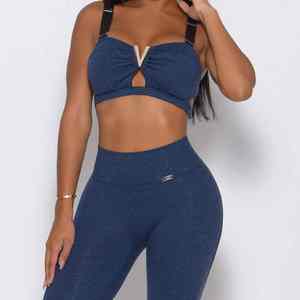 Conjunto de yoga deportivo personalizado de 2 piezas sexy para mujer-Sujetador deportivo y mallas Ropa de gimnasio para mujeres activas - Product Image 2