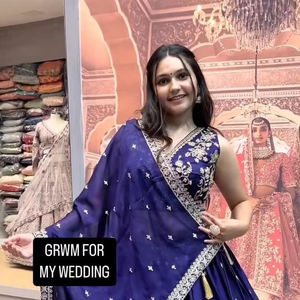 Faux Georgette hilo pesado con trabajo de bordado de secuencia Lehenga y Choli con borde de encaje de cuatro lados listo para usar Dupatta - Product Image 1