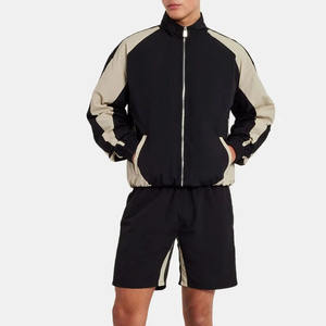 Nouvel arrivage de survêtement court coupe-vent vestes et shorts à fermeture éclair ensemble deux pièces ensembles coupe-vent ensemble coupe-vent pour homme - Product Image 5