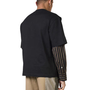 เสื้อยืดแขนยาวผู้ชายสไตล์สตรีทแวร์ทรงหลวมผ้าฝ้ายซักล้างพิมพ์ลายคุณภาพสูงสองชั้น - Product Image 6