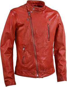 Chaqueta de Cuero Genuino de Piel de Vaca con Cuello Alto Estilo Motero, Cortavientos Cálido para Otoño, Tallas Grandes, Estilo Deportivo para Hombre, Nueva Condición, Venta al por Mayor - Product Image 1