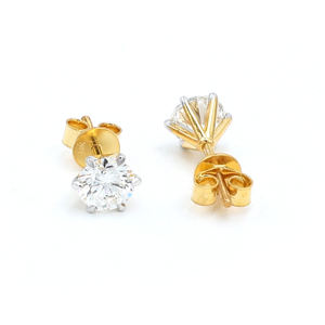 14K <b>Yellow</b> Gold Lab Grown Diamond Stud Earrings IGI Certified Luxury Women's Gift Contemporary Fine Jewelry International B2B - Product Image 2