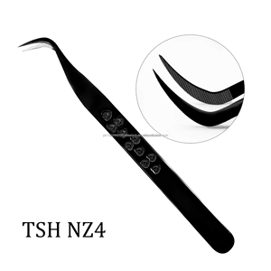 Pinzas Profesionales de Acero Inoxidable para Extensión de Pestañas, Aplicador de Pestañas con Punta de Fibra de Precisión, Punta Suave, Empaquetado en Caja, Belleza - Product Image 3