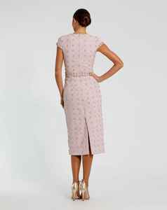 Robe de soirée élégante à paillettes florales perlées sans manches avec silhouette droite pour les fêtes et les cocktails - Product Image 5