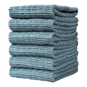Blanc avec bordeaux rayé mélangé tricoté tissé meilleur absorbant multi-usages GOTS certificat haute qualité pas cher torchons - Product Image 4