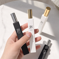 Flacon de parfum roll-on portable en verre carré, noir mat ou blanc, 10ml, 15ml, 30ml, petit, haut et long