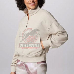 Sudaderas de Mujer Hechas en Pakistán, Talla Personalizada, Manga Larga, Sudaderas con Media Cremallera para Mujer, Gran Venta - Product Image 3