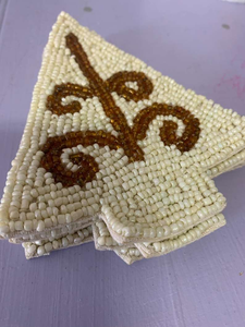 Sous-verres en verre perlé classiques faits à la main de haute qualité, avec support en polyester écologique - Logo personnalisé, cadeaux religieux portables pour l'église - Product Image 4