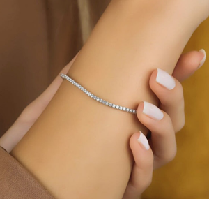 Bracelet de tennis en diamant rond en or massif 10 carats Bracelet de mariage en diamant de laboratoire de bijoux de mariage en diamant - Product Image 5