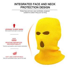 Cagoule de moto avec logo brodé au design personnalisé 3 trous masque de ski en tricot intégral bonnet cagoule masque de ski - Product Image 4