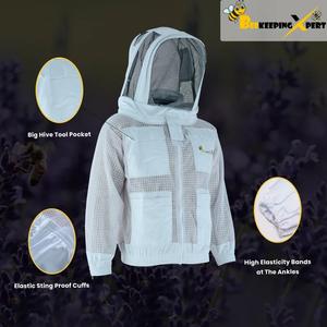 Traje de apicultura totalmente ventilado de alta calidad, Chaqueta de algodón a prueba de picaduras, antiestático, anticorte, características de seguridad, Color personalizado - Product Image 3