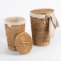 Panier à linge en jacinthe d'eau à prix le plus bas, panier à linge tissé à la main, conteneur, bac, rangement à domicile, organisation